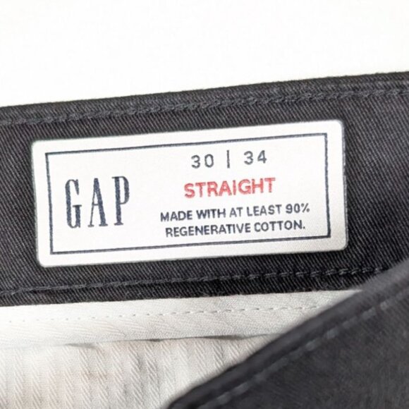 Gap Modern Straight Khakis NWT True Black Mens 30W 34L Pants Business Casual - Picture 4 of 10